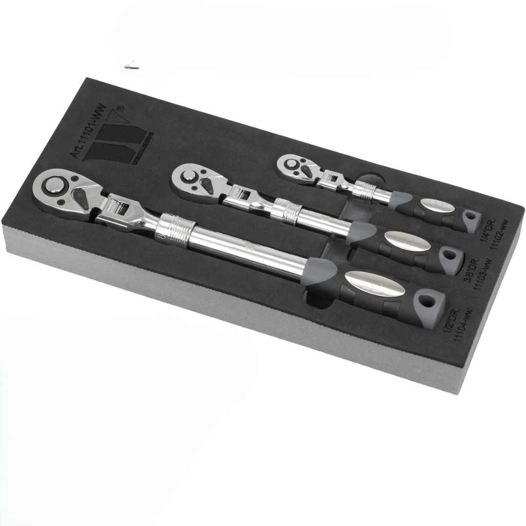 Welzh Werkzeug Ratchet Set; 3-Piece Telescopic & Flexi Head