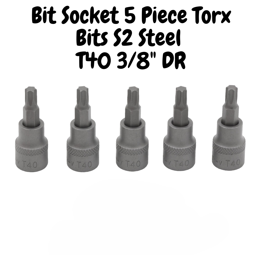 Welzh Werkzeug T40 Bit Socket Set Torx Bits S2 Steel 5 Piece Set