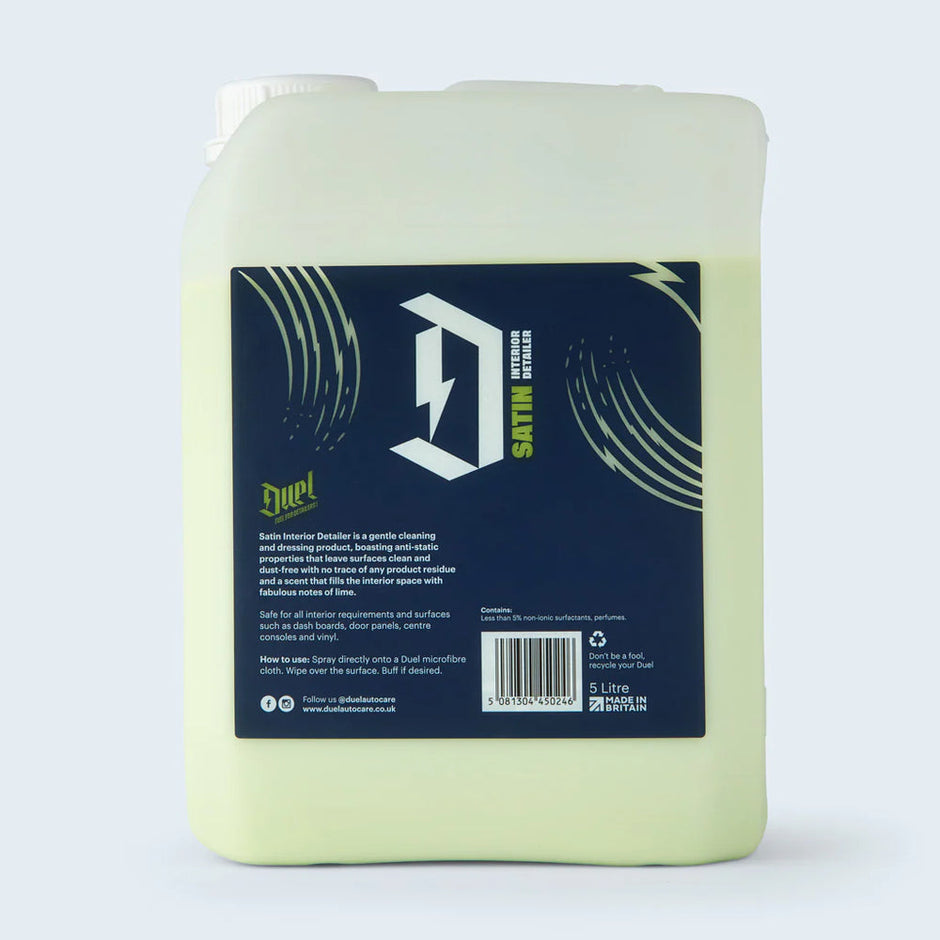Duel Auto Care Satin Interior Cleaner & Dressing Anti Static Properties - 5 Litre