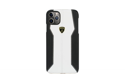Lamborghini iPhone 11 Pro Geniune Leather White Case
