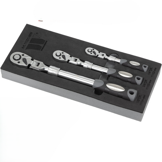 Welzh Werkzeug Ratchet Set; 3-Piece Telescopic & Flexi Head