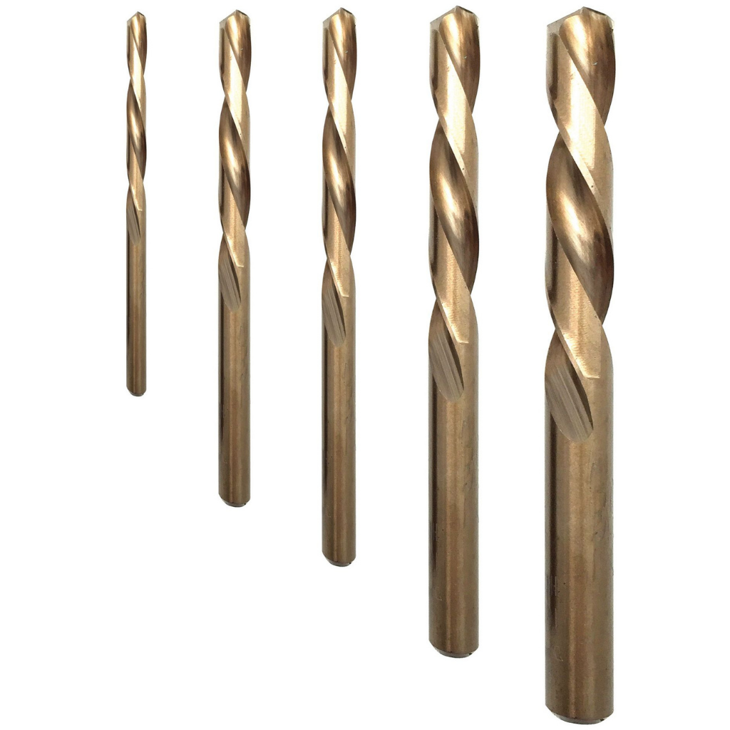 Welzh Werkzeug Drill Bit Set; Fully Ground, Left Hand Cutting, 5-Piece