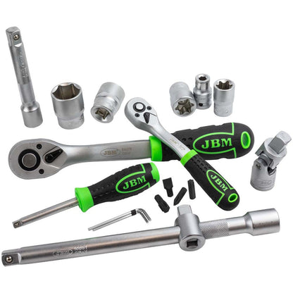 JBM 108 Pieces Hex Socket Set - Zinc Finish