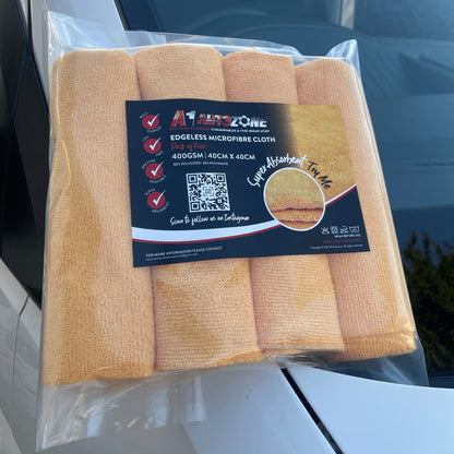 A1 Autozone Edgeless 400GSM Microfibre Cloth Pk 4