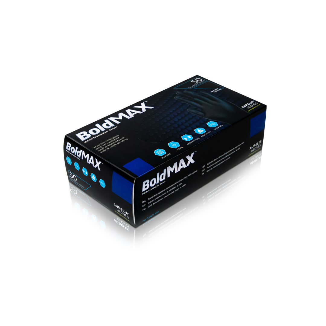 Aurelia Bold MAX Premium Black Nitrile Glove 50pcs - Large