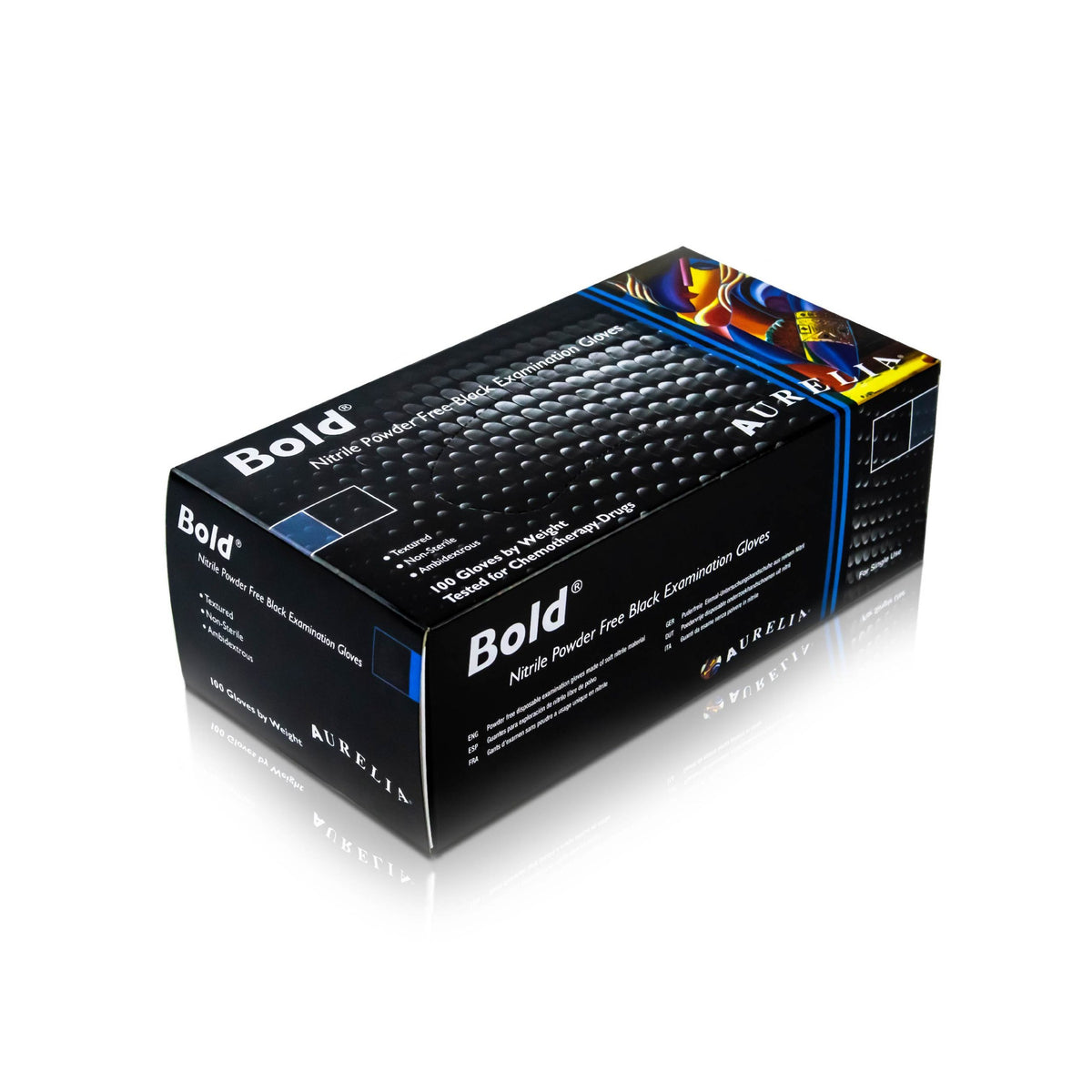 Aurelia Bold Black Powder Free Nitrile Gloves 100pcs 5mil - Small