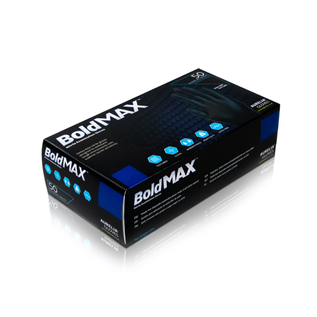 Aurelia Bold MAX Premium Black Nitrile Glove 50pcs - Extra Large