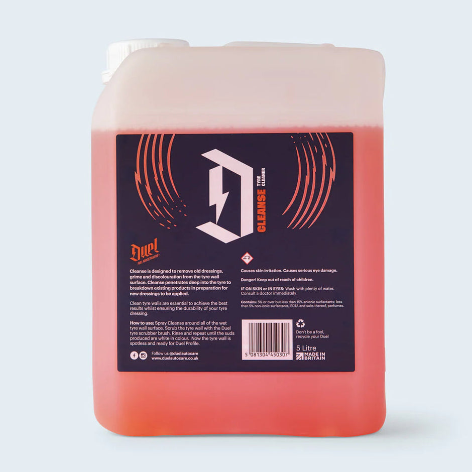 Duel Auto Care Cleanse Tyre Cleaner Deep Cleaning Formulation - 5 Litre