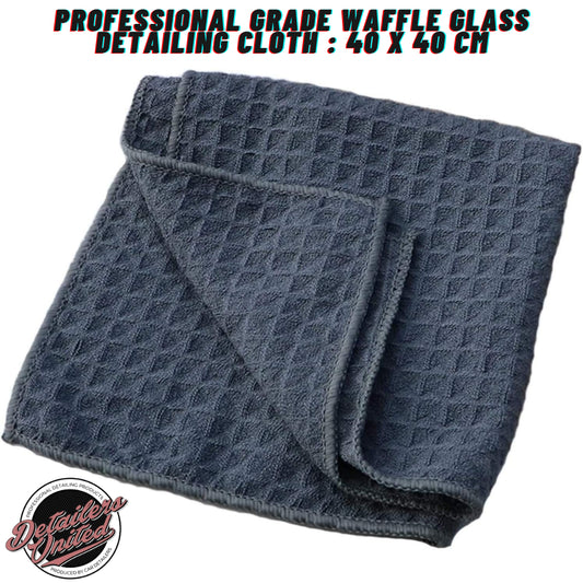 Detailers United Professional Grade Lint Free Waffle Glass Detailing Cloth : 40 x 40 cm