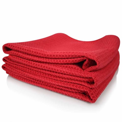 Chemical Guys Glass & Window Waffle Weave Streak Free Towel Red 24"x16"