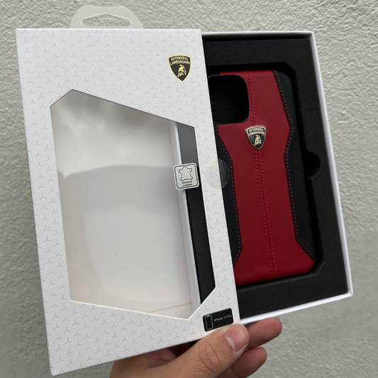 Lamborghini iPhone 11 Pro Case – Genuine Leather Red