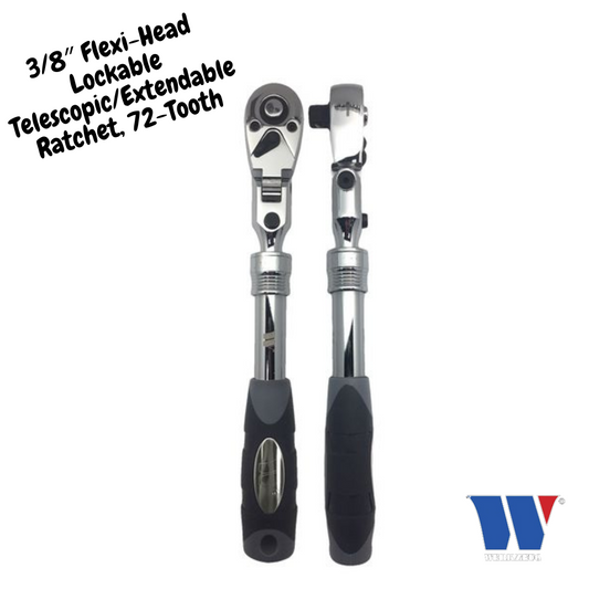 Welzh Werkzeug  Ratchet; Telescopic, Flexi-Head & Lockable, 3/8”dr