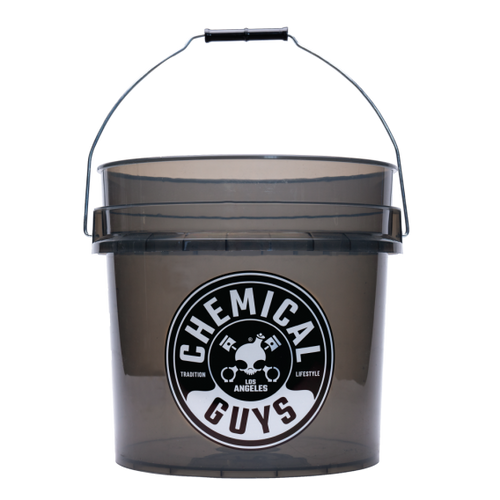 Chemical Guys Heavy Duty Ultra Clear Smoked Obsidian Black Bucket 4.5 Gal