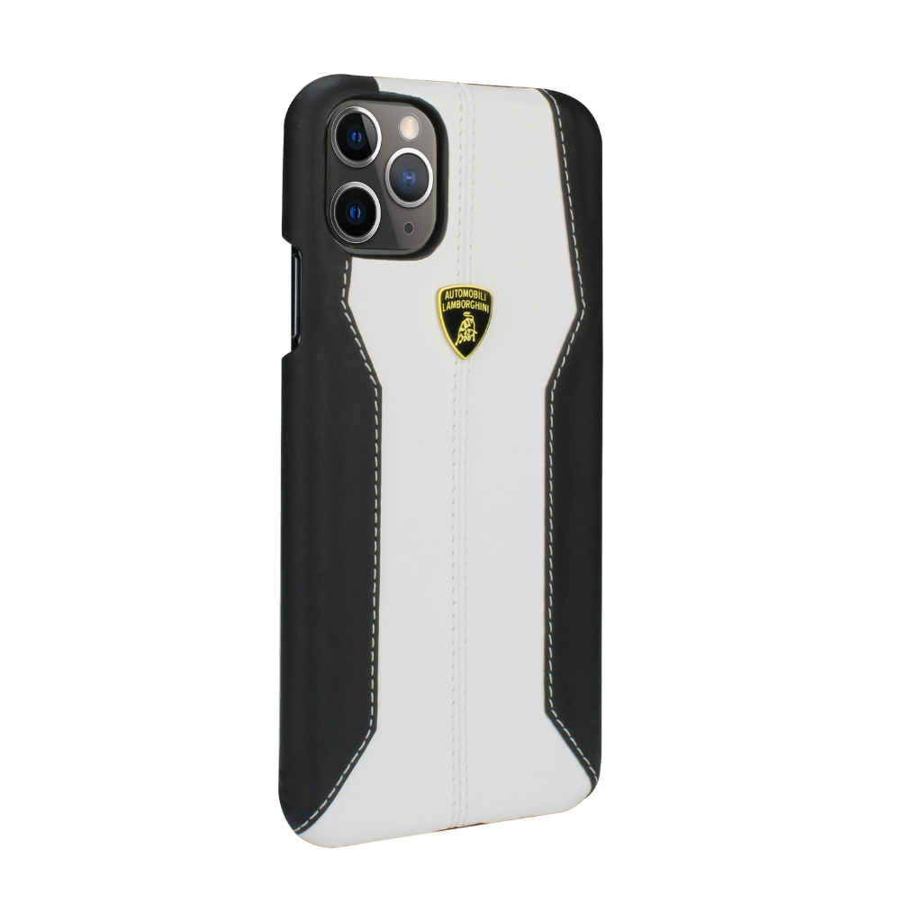 Lamborghini iPhone 11 Pro Geniune Leather White Case