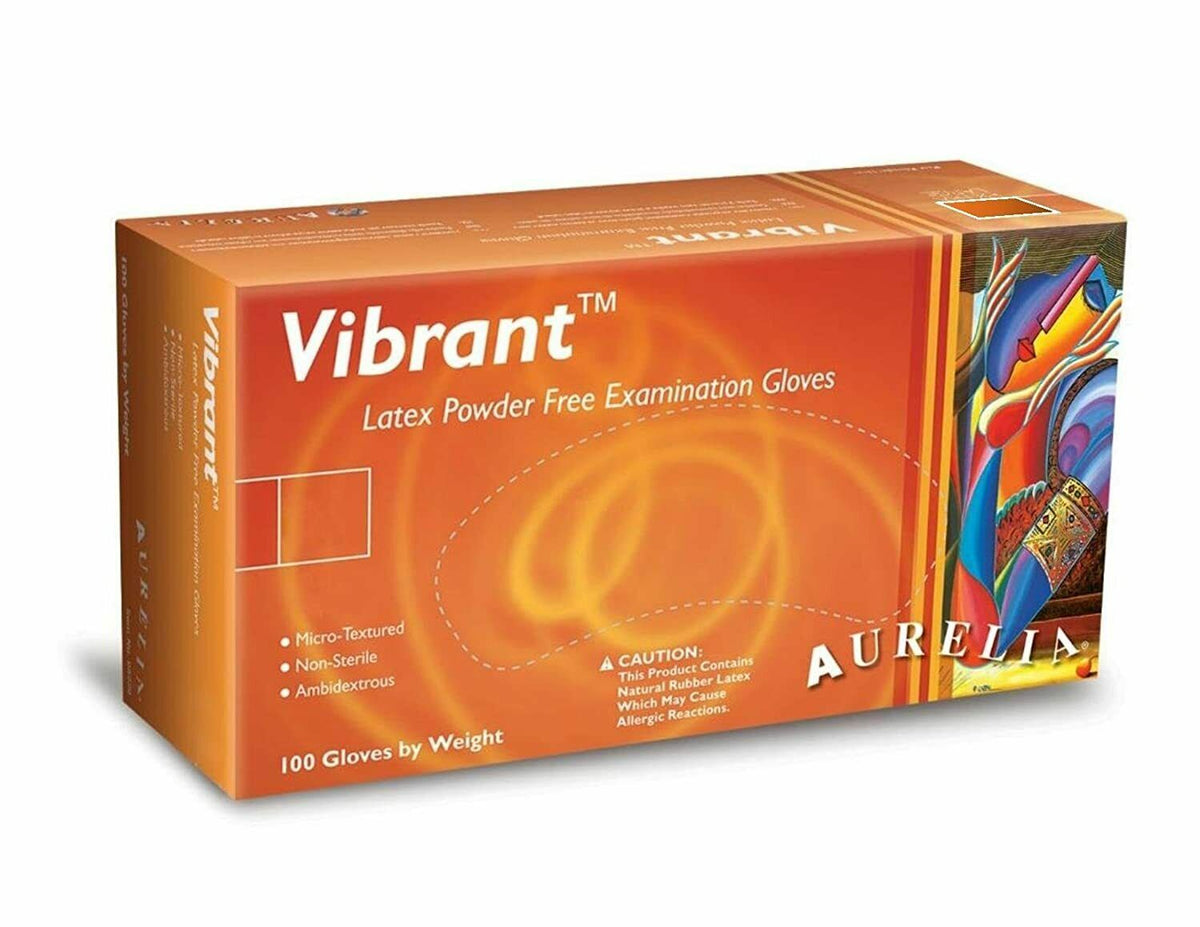 Aurelia Vibrant Powder Free Latex Examination Gloves