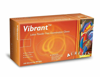 Aurelia Vibrant Powder Free Latex Examination Gloves